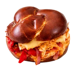 Pretzel bun deli sandwich at Tutti Frutti Café in La Verne