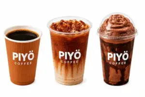 Hot, iced and blended PIYO Coffee drinks at Tutti Frutti Café